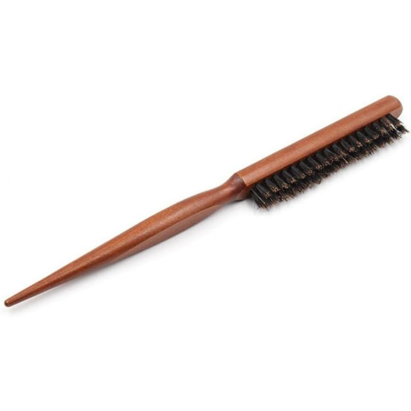 Brosse à Cheveux Démêlante - Dents De Sanglier, Courbée, Avec Miroir - Neuf